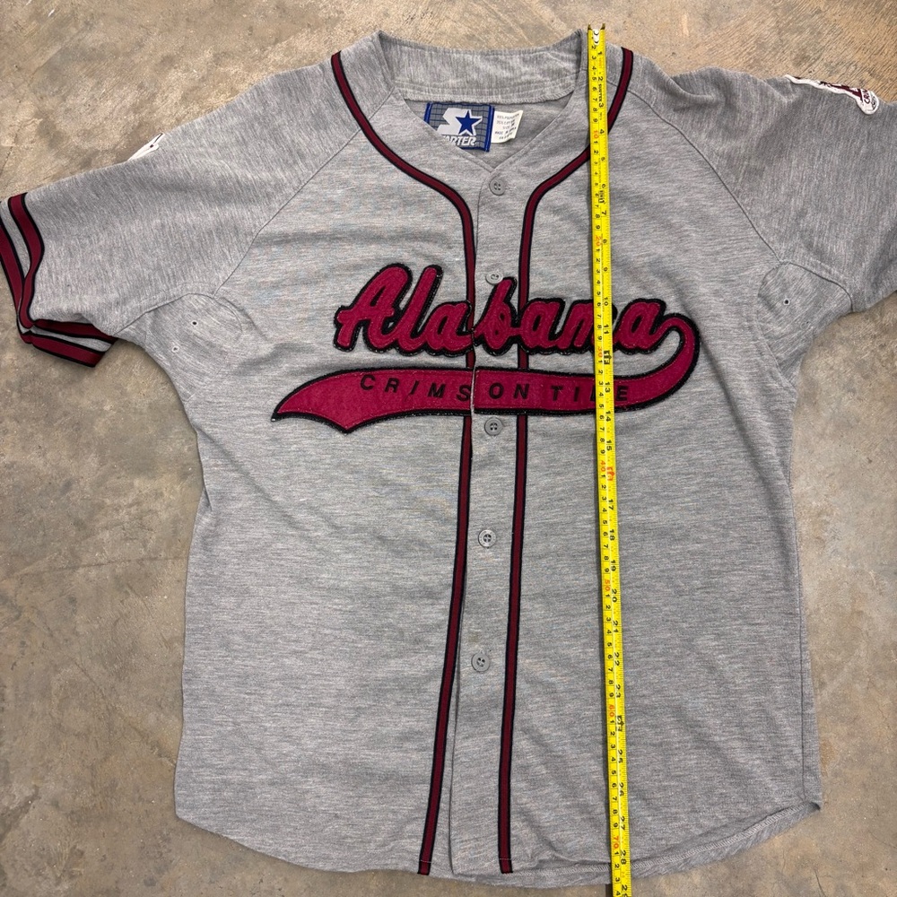 Vintage Starter Baseball Men’s Medium Grey Red Jersey Alabama Crimson Tide - Picture 7 of 9